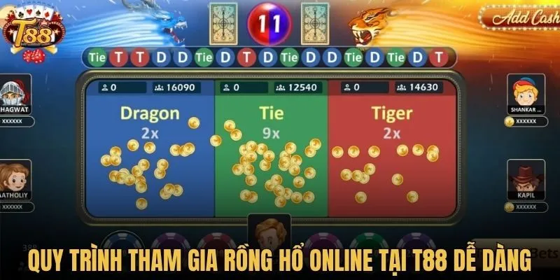 Quy trình tham gia Rồng Hổ online tại T88 dễ dàng